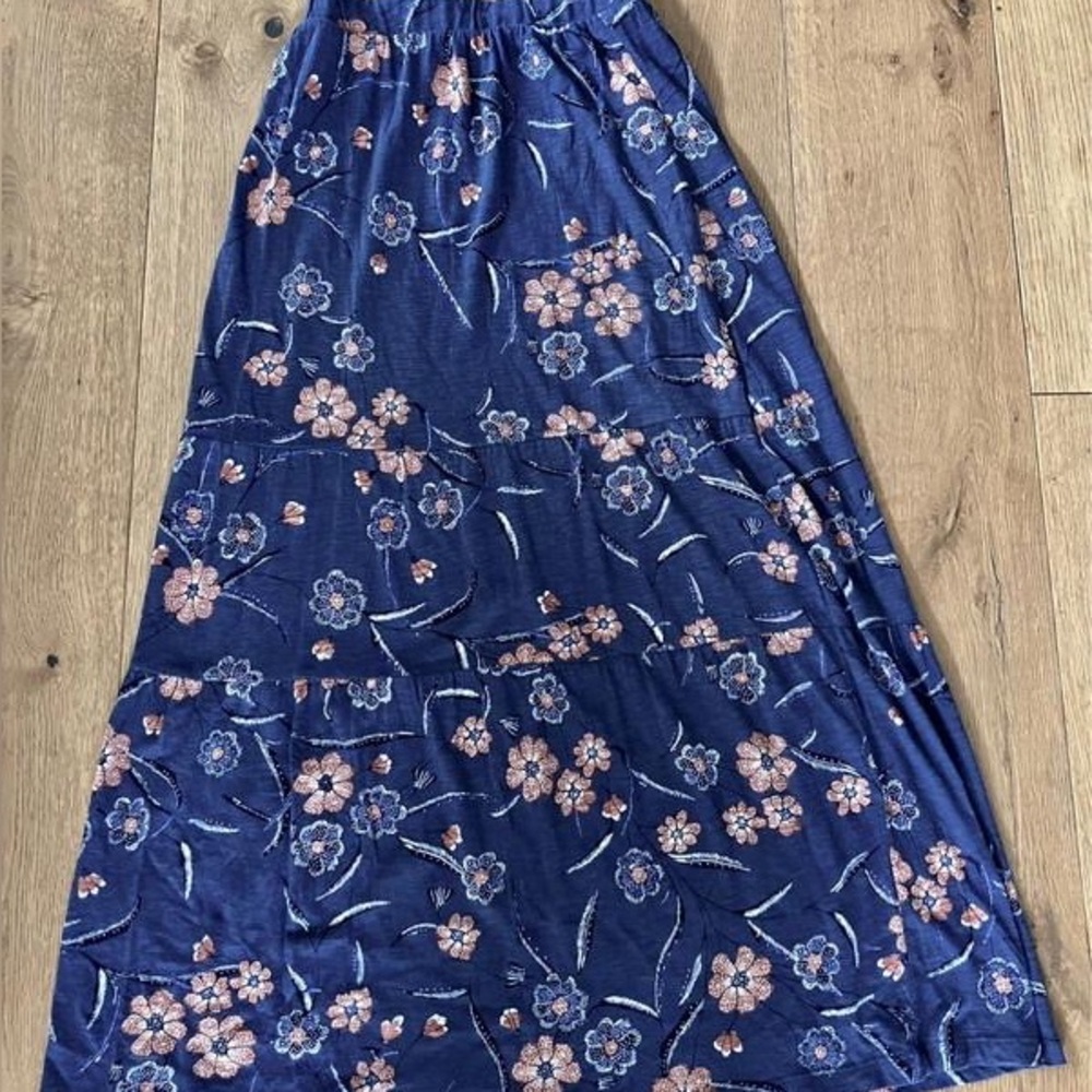 Floral Blue Maxi Skirt